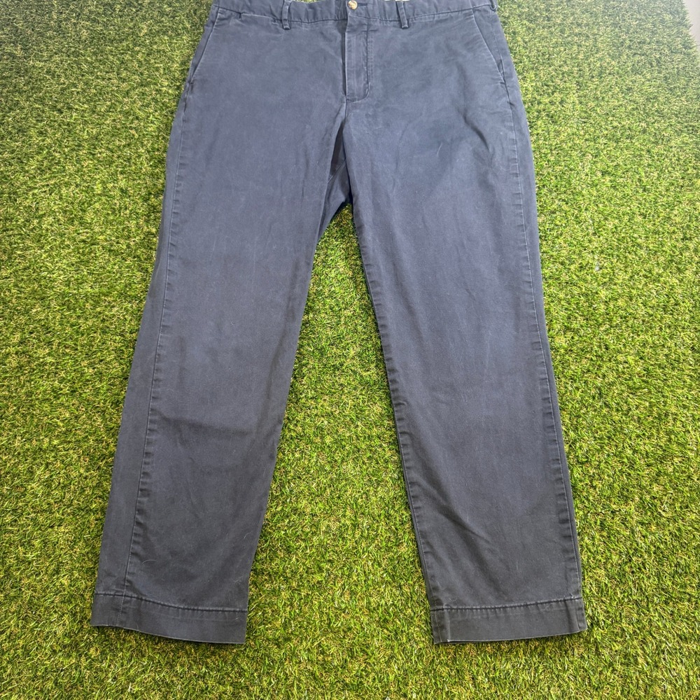 Polo Ralph Lauren Mens Navy Blue Stretch Straight Fit Chino Pants 38x32